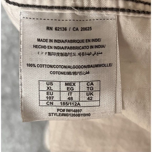 Guess Short Sleeve Chest Pockets Snap Front Collared Shirt Mens Size‎ XL White - Picture 4 of 8